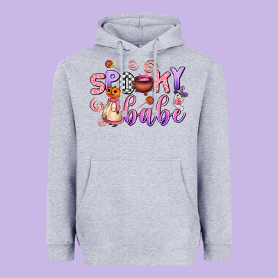 Spooky Babe Heavyweight Hoodie Designed By Adodesignshop