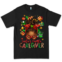 Black santas favorite caregiver afro messy bun Premium Tee - texasbilliewilder