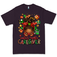 Plum santas favorite caregiver afro messy bun Premium Tee - texasbilliewilder