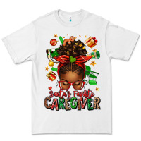 White santas favorite caregiver afro messy bun Premium Tee - texasbilliewilder