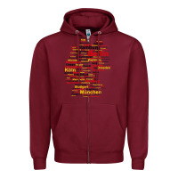 Burgundy germany map silhouette towns cities flag berlin travel t shirt Zipper Hoodie - maiPhamDesign