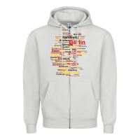 Dove Grey germany map silhouette towns cities flag berlin travel t shirt Zipper Hoodie - maiPhamDesign
