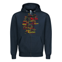 Navy germany map silhouette towns cities flag berlin travel t shirt Zipper Hoodie - maiPhamDesign