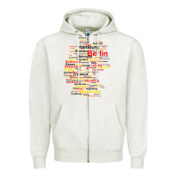 Oatmeal Heather germany map silhouette towns cities flag berlin travel t shirt Zipper Hoodie - maiPhamDesign