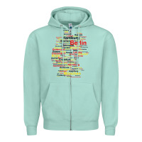 Germany Map Silhouette Towns Cities Flag Berlin Travel T Shirt Zipper Hoodie | Teevron