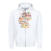White germany map silhouette towns cities flag berlin travel t shirt Zipper Hoodie - maiPhamDesign