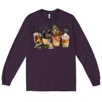 Plum Fishing Coffee Cups Long Sleeve Tee - FaDigitalArtStudio