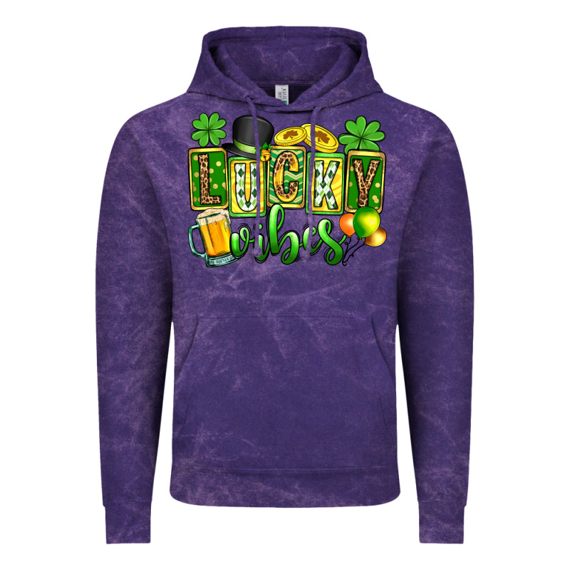 St. Patrick's Lucky Vibes Vintage Hoodie by OliviaCreatesArt | Teevron