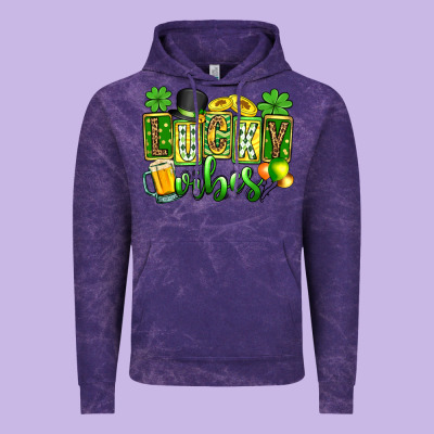 St. Patrick's Lucky Vibes Vintage Hoodie Designed By Oliviacreatesart
