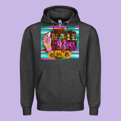 Nail Boss Tumbler Zipper Hoodie Designed By Barkaloodesign