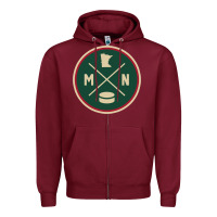 Burgundy Classic Minnesota Hockey MN Outline Pullover Hoodie Zipper Hoodie - maiPhamDesign