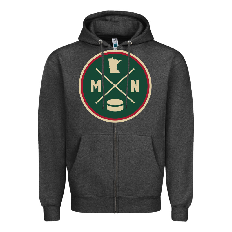 Classic Minnesota Hockey Mn Outline Pullover Hoodie Zipper Hoodie by maiPhamDesign | Teevron
