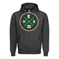 Charcoal Heather Classic Minnesota Hockey MN Outline Pullover Hoodie Zipper Hoodie - maiPhamDesign