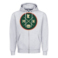 Heather Grey Classic Minnesota Hockey MN Outline Pullover Hoodie Zipper Hoodie - maiPhamDesign