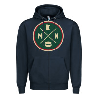 Navy Classic Minnesota Hockey MN Outline Pullover Hoodie Zipper Hoodie - maiPhamDesign