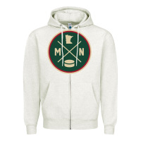 Oatmeal Heather Classic Minnesota Hockey MN Outline Pullover Hoodie Zipper Hoodie - maiPhamDesign