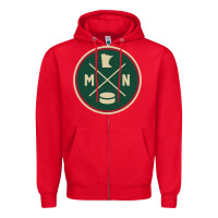 Red Classic Minnesota Hockey MN Outline Pullover Hoodie Zipper Hoodie - maiPhamDesign