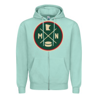 Seafoam Classic Minnesota Hockey MN Outline Pullover Hoodie Zipper Hoodie - maiPhamDesign