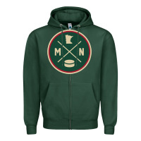 Sports Green Classic Minnesota Hockey MN Outline Pullover Hoodie Zipper Hoodie - maiPhamDesign