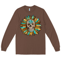 Chestnut sunflower with skull Long Sleeve Tee - RanaPortraitStore
