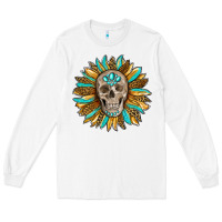 White sunflower with skull Long Sleeve Tee - RanaPortraitStore