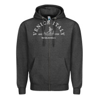 Charcoal Heather venice italy Zipper Hoodie - maiPhamDesign