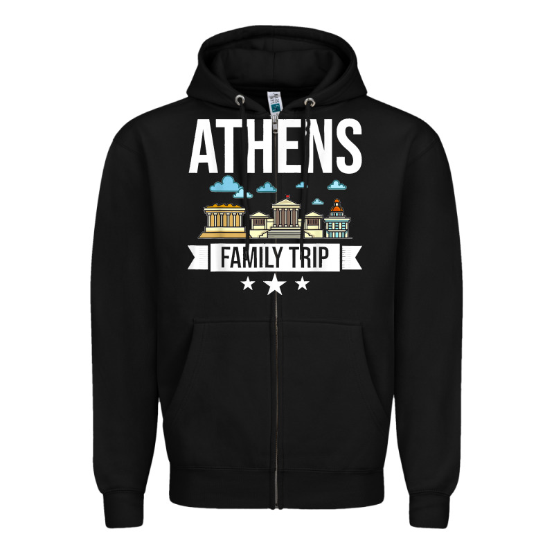 Athens Greece City Trip Skyline Map Travel Zipper Hoodie by maiPhamDesign | Teevron