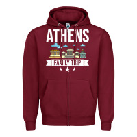Burgundy Athens Greece City Trip Skyline Map Travel Zipper Hoodie - maiPhamDesign