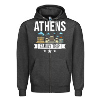 Charcoal Heather Athens Greece City Trip Skyline Map Travel Zipper Hoodie - maiPhamDesign