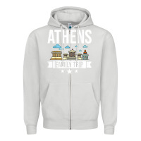 Dove Grey Athens Greece City Trip Skyline Map Travel Zipper Hoodie - maiPhamDesign