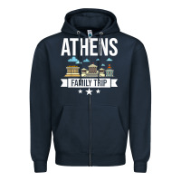 Navy Athens Greece City Trip Skyline Map Travel Zipper Hoodie - maiPhamDesign
