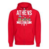 Red Athens Greece City Trip Skyline Map Travel Zipper Hoodie - maiPhamDesign