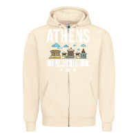 Sandshell Athens Greece City Trip Skyline Map Travel Zipper Hoodie - maiPhamDesign