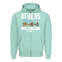 Seafoam Athens Greece City Trip Skyline Map Travel Zipper Hoodie - maiPhamDesign