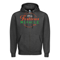 Charcoal Heather Seinfeld It's A Festivus Miracle Zipper Hoodie - maiPhamDesign