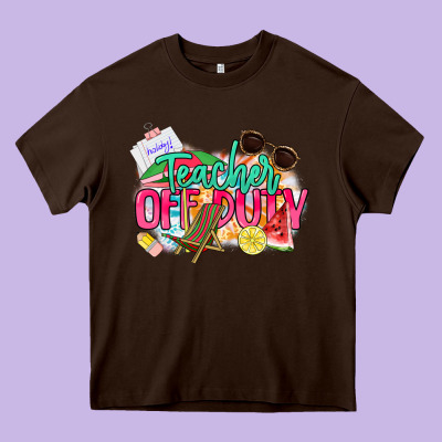 Teacher Off Duty Heavy Core Tee Designed By Nancycooperartshop