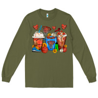 Army Green Basketball Coffee Cups Long Sleeve Tee - FaDigitalArtStudio