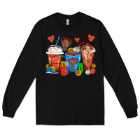 Black Basketball Coffee Cups Long Sleeve Tee - FaDigitalArtStudio