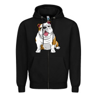 Black ENGLISH BULLDOGS Awesome Funny Bulldog Pups Dogs Zipper Hoodie - maiPhamDesign