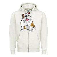 Oatmeal Heather ENGLISH BULLDOGS Awesome Funny Bulldog Pups Dogs Zipper Hoodie - maiPhamDesign