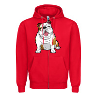 Red ENGLISH BULLDOGS Awesome Funny Bulldog Pups Dogs Zipper Hoodie - maiPhamDesign