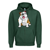 Sports Green ENGLISH BULLDOGS Awesome Funny Bulldog Pups Dogs Zipper Hoodie - maiPhamDesign