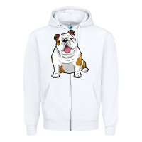 White ENGLISH BULLDOGS Awesome Funny Bulldog Pups Dogs Zipper Hoodie - maiPhamDesign