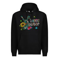 Black Happy Easter Premium Hoodie - CowhideDigitalArt