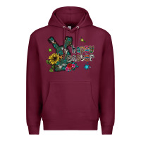 Burgundy Happy Easter Premium Hoodie - CowhideDigitalArt