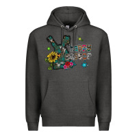 Charcoal Heather Happy Easter Premium Hoodie - CowhideDigitalArt