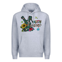 Heather Grey Happy Easter Premium Hoodie - CowhideDigitalArt
