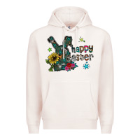 Pale Pink Happy Easter Premium Hoodie - CowhideDigitalArt