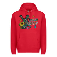 Red Happy Easter Premium Hoodie - CowhideDigitalArt