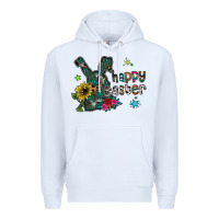 White Happy Easter Premium Hoodie - CowhideDigitalArt